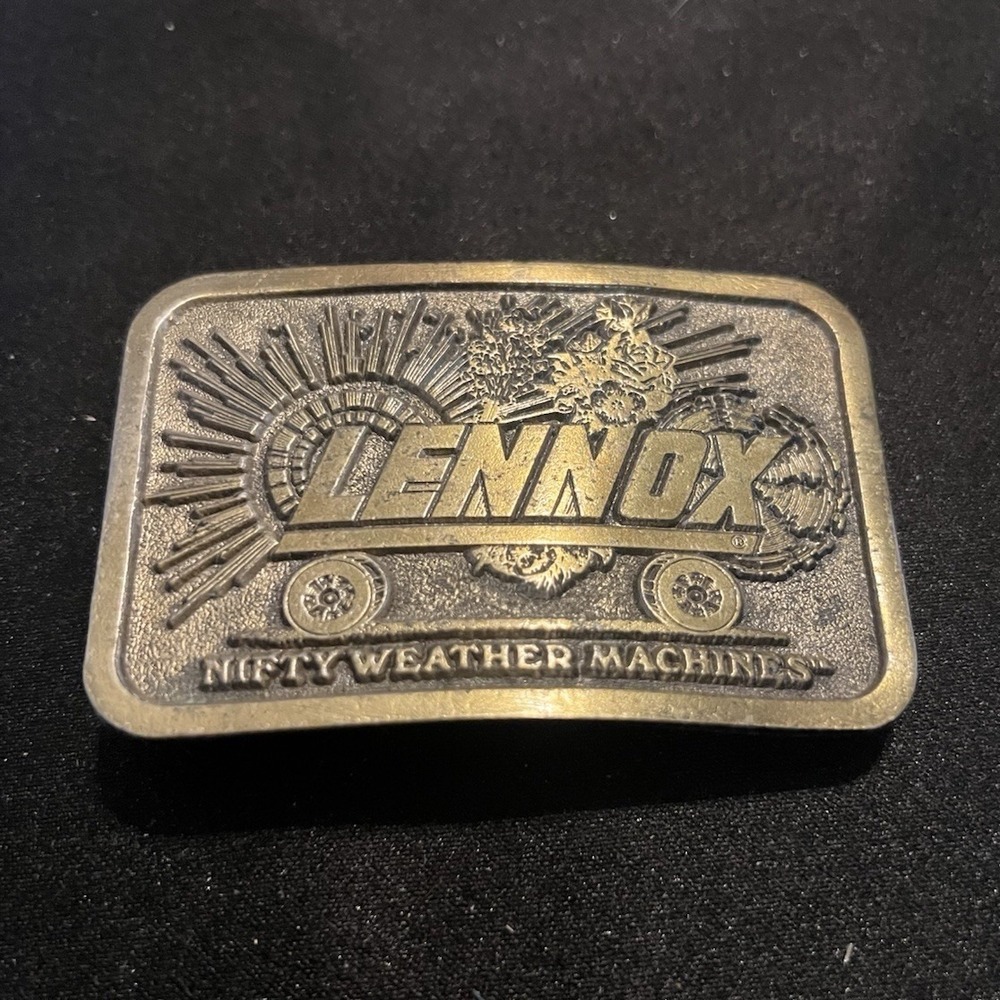 Vintage Lennox Nifty Weather Machines Belt Buckle George Greenway Lewis Buckles
